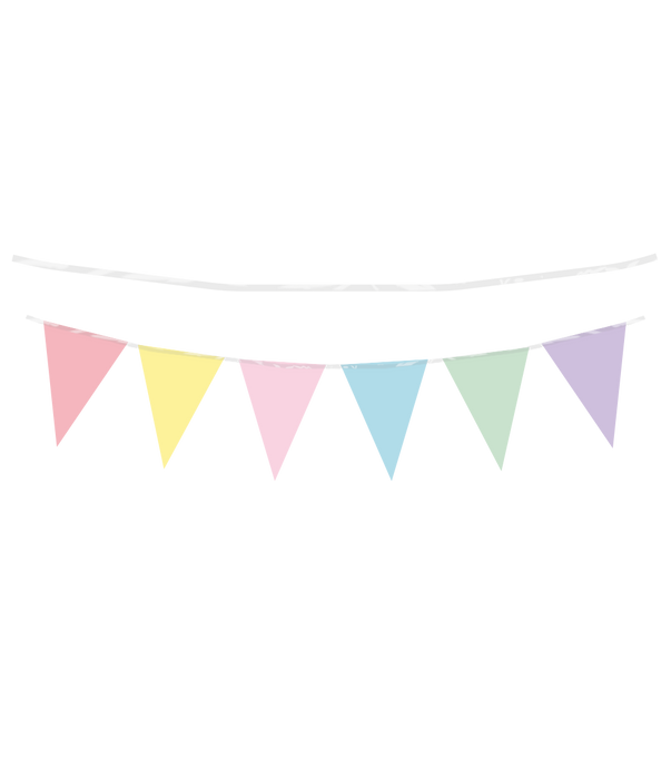 Partyflagga PE - Pastellfärgad flerfärgad