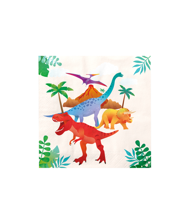 Servetter med dinosaurietema