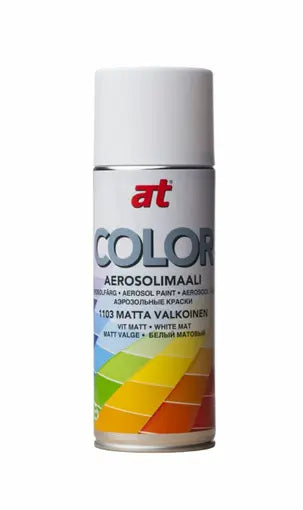 At Color 1103 Aerosolimaali Valkoinen matta 400ml - Primica Tools